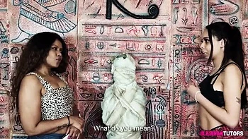 Lesbian Latina Teacher And Student Eating Pussy Close Up - Naughty Museum Mummy Curse Story