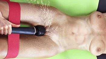 Fitness MILF Tied Up & Squirting Hard - Extreme Close-Up Orgasm & Big Clit Action