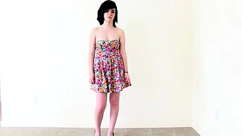 Busty Brunette Masturbates Her Nipples Solo