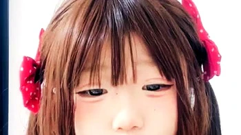 Japanese teen sucks cock close-up POV with messy cumshot