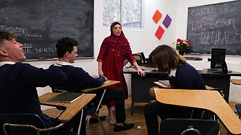 Milf Kiki Daire and teacher fucked by horny students