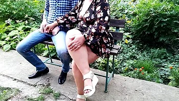 Step Mom Helps Me Pee Outside - I Love Looking at Her Saggy Tits