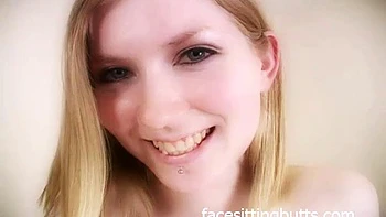 Shaved Babe Sucks and Rides Dildo Cowgirl