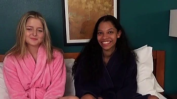 Ebony Eden West and Jill Taylor lick pussy interracial