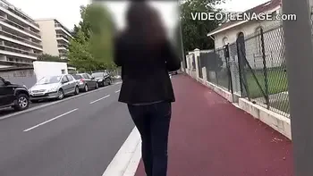 brunette teen with big tits gets finger in ass