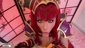 Hot Busty Alexstrasza from World of Warcraft Deepthroats and Hard Fucks Cock POV