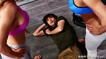 Blonde Gym Babe Gets 69, Facial & Handjob