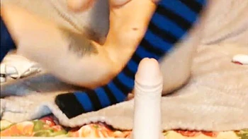 Shaved Brunette Teen Masturbates with Toys