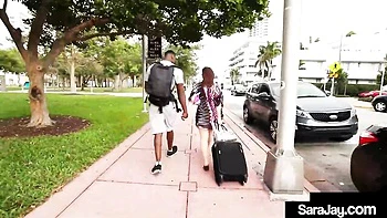 Cougar Sara Jay Sucks Big Black Cock with Maggie