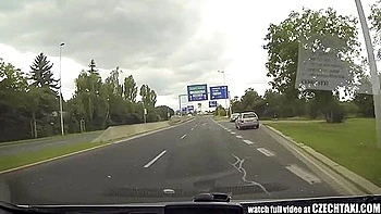 Brunette Teens Squirt and Orgasm in Car