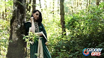 Halloween Outdoor Anal Threesome with Hardcore Tgirls