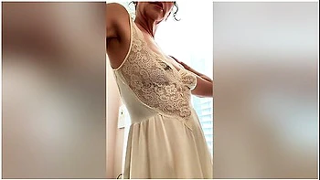 Brunette Milf Masturbates in Sexy Striptease