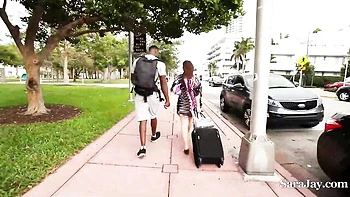 Sara Jay and Maggie Green's huge cock interracial fuck