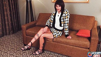 Grooby Girls: Petite Shemale with Big Cock and Hardcore Handjob