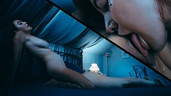 Rae Lil Black's rough lesbian pussy licking and scissoring