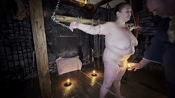 BBW Teacher Domina Satana's Wax Play and Spanking in BDSM Dungeon - Part 1