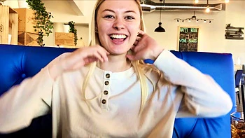 Big-titted blonde amateur shows nipples on cam