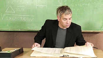 Sexy secretary rides and deep throats with cum in mouth