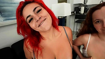 Red Eviee and Cherry Cheech Fuck Hardcore Threesome