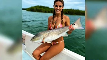 Brunette MILF Fishing Babe Gets Gangbanged by Crew