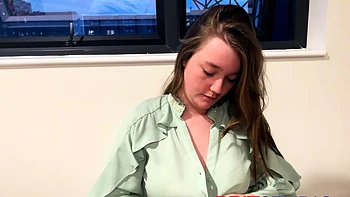 Young British Babe Sucks Cock and Plays with Cum