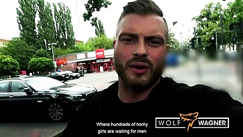 Dirty Priscilla sucks cock in public POV blowjob