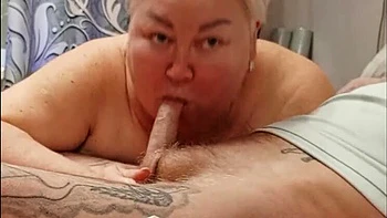 BBW Girlfriend Sucks Cock and Swallows Cum Mouthshot