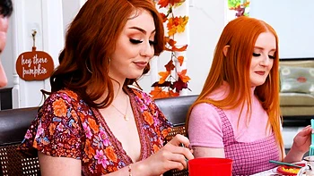 Redhead MILF Threesome Blowjob Family Fuck