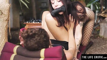 Usha Fucked Bound in Fishnet and Clamps