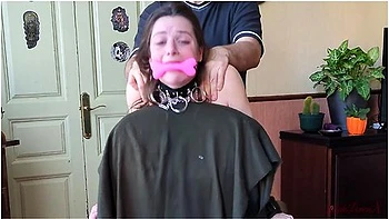 Handcuffed Sex Slave Cums Hard With New Toy