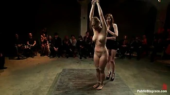 Amateur Audrey Rose Locked in Cage for Gangbang & Creampie