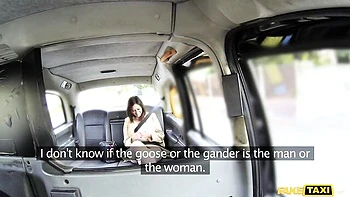 Hot brunette Anna Joy fucked missionary style in car backseat