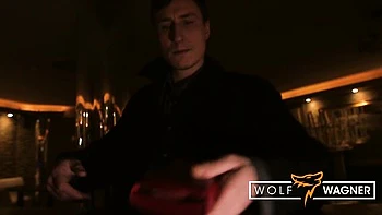 Redhead with big cock gets handjob and squirts