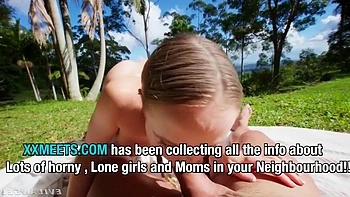 Teen Fucked Outdoor, Cum Filling Her Tight Pussy