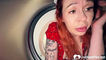 Horny Redhead Gets Deep Hardcore Doggy In Washer
