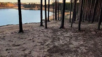 Teen Brunette Skye Wood Sucks Huge Cock Outdoors POV