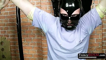 Dominika’s Old Slave Gets Hard SM Wax Balls Punishment