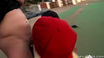 Bridgette B & Angelina Valentine: Busty Sluts Share Big Cock Outdoors