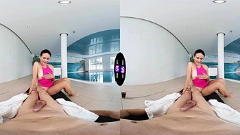 Vixi Rafi rides and sucks in steamy pool sex