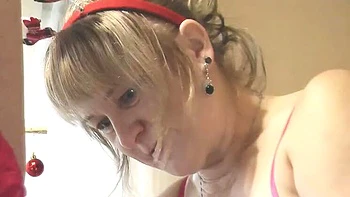 Mature MILF and Virgin Teen Lesbian Kiss in Kitchen