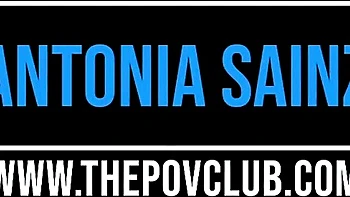 Antonia Sainz sucks big cock in POV interracial blowjob