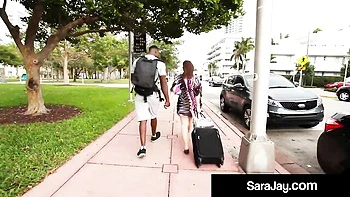 Sara Jay and Maggie Green fucked on huge black cock