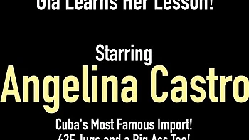 Angelina Castro and Gia Love's Busty Lesbian Classroom Fuck