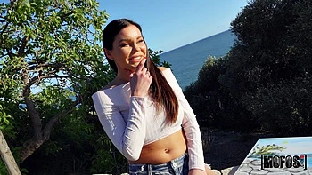 Outdoor Blowjob and Fuck with Belly Piercings