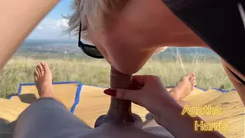 POV: Blowjob in the park to a stranger with a cumshot