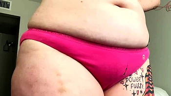 BBW busty amateur flashing big tits and panties