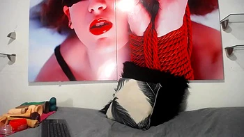 Hot amateur teen masturbates in lingerie on webcam