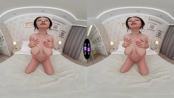 Brunette Bombshell Lola Masturbates in VR with Big Natural Tits