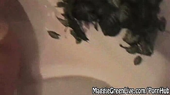 Busty Blonde Maggie Masturbates in Bathtub