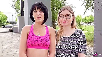 Two Berlin Girls’ First FFM Threesome Pickup Sex